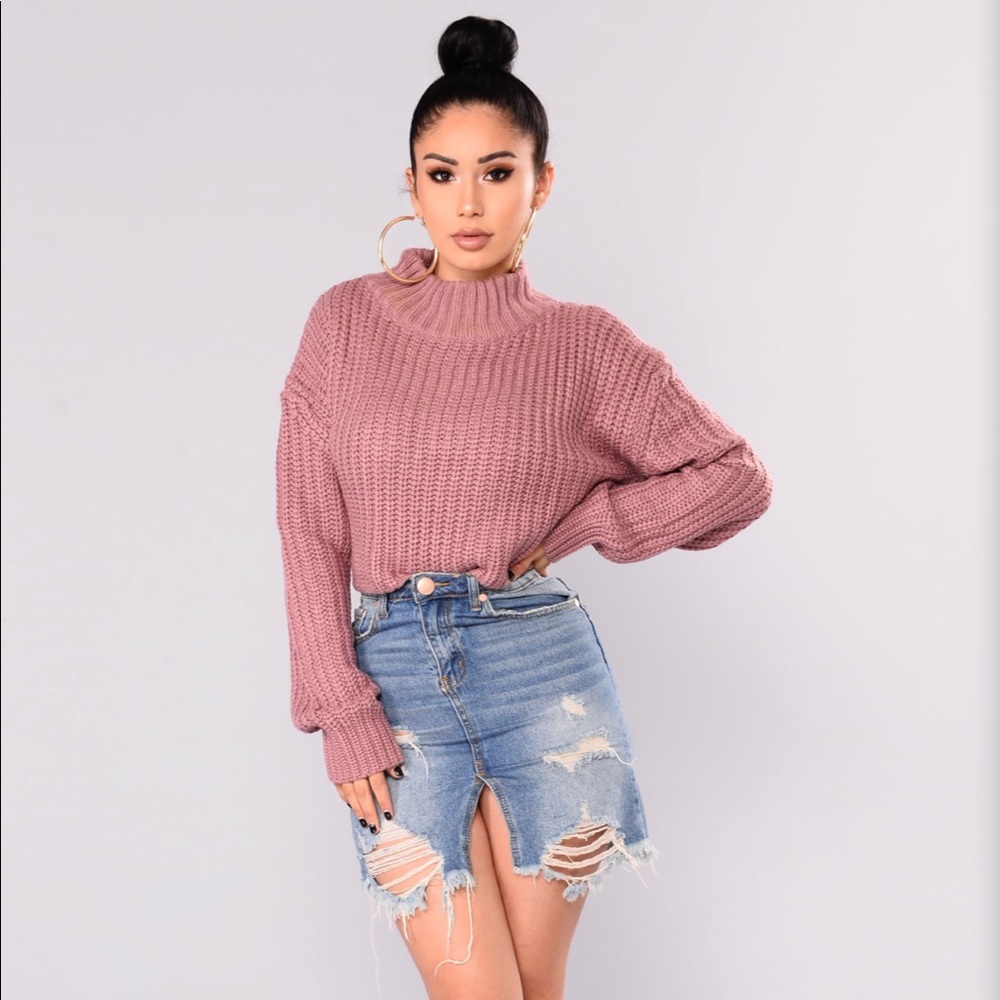 Avelina Long Sleeve Sweater - Mauve